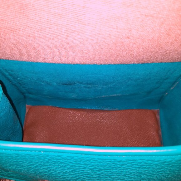 Dooney & Bourke Blue Carpet Bag Hand Painted Turquoise Crossbody Bag Vintage - Picture 15 of 16